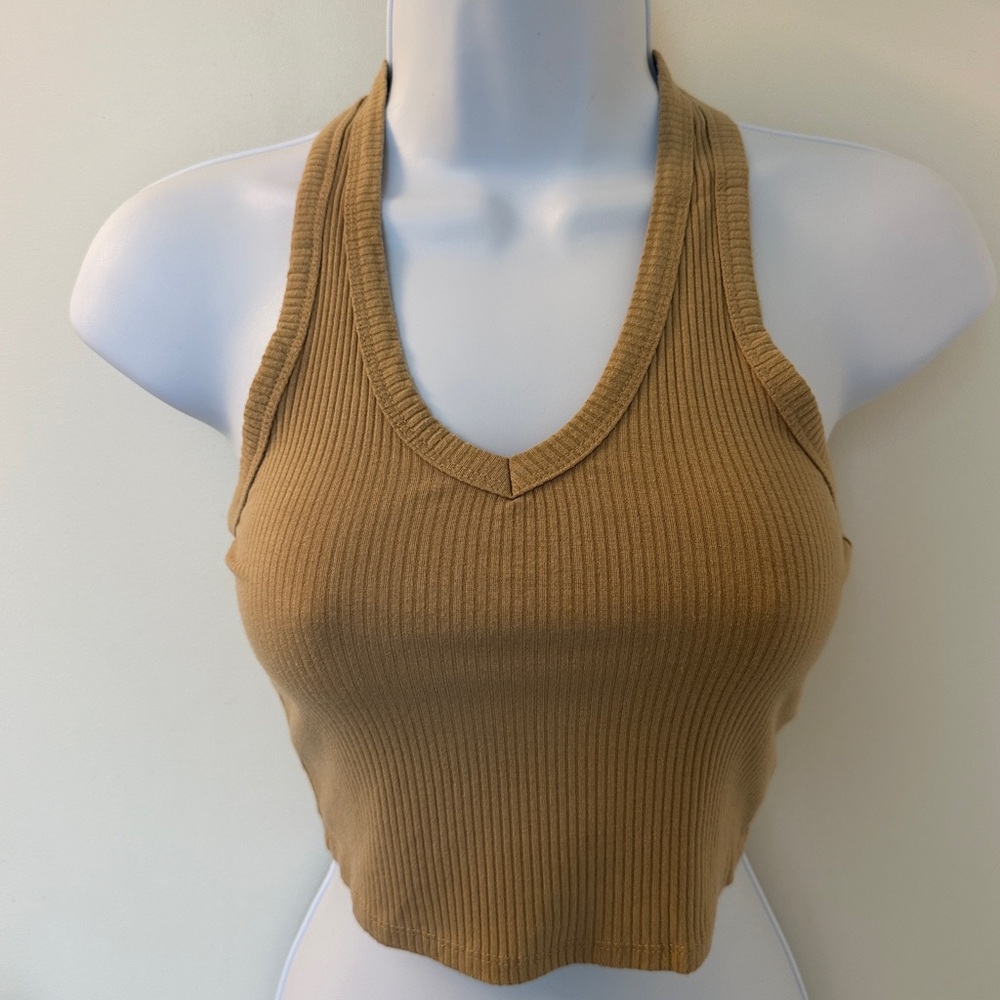 Fashion Nova Camel Ribbed Crop Top